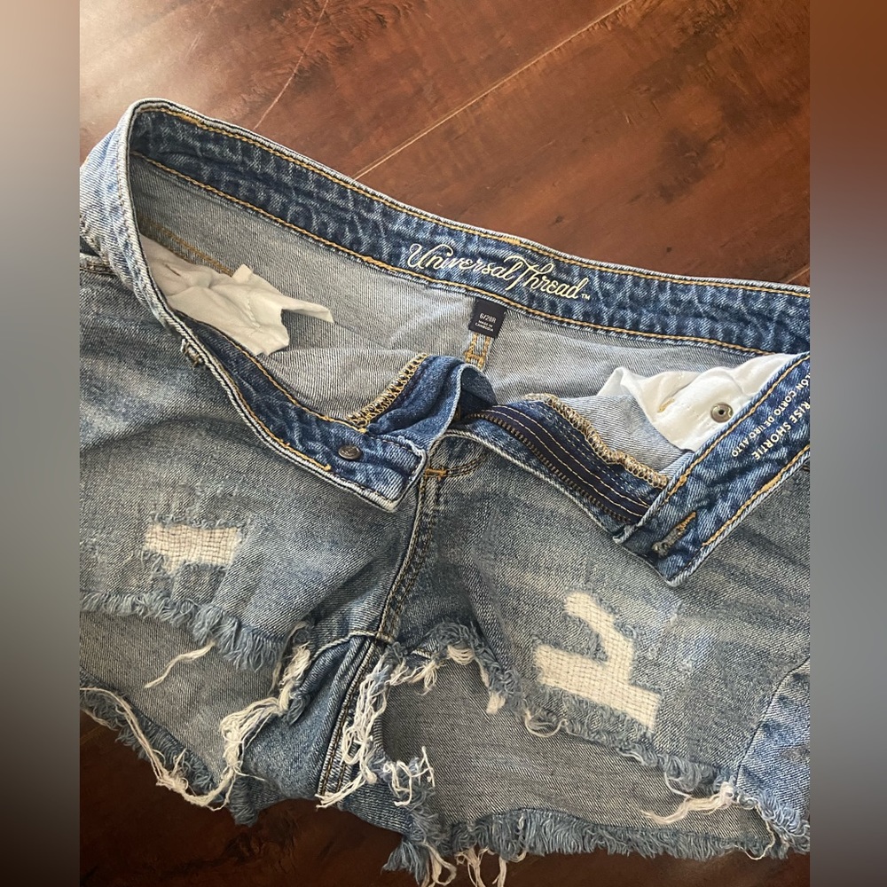 Denim short shorts